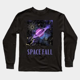 Space Fall Graphic Cosmos Long Sleeve T-Shirt